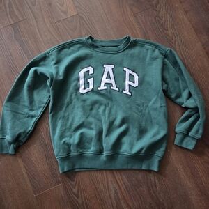 GAP Kids Dark Green Logo Vintage  Crewneck Sweatshirt